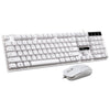 Chasing Leopard Q17 104 teclas USB con cable, suspensión, juegos, oficina, teclado + juego de mouse simétrico con cable, longitud del cable del teclado: 1,4 m, longitud del cable del mouse: 1,3 m (blanco)