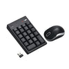 MC Saite MC-61CB 2.4GHz Mouse inalámbrico + 22 teclas Teclado numérico Pan con receptor USB Set para computadora PC Laptop (Negro)