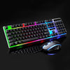 ZGB G21 1600 DPI Teclado de suspensión de tacto mecánico con retroiluminación colorida con cable profesional + Kit de mouse óptico para computadora portátil, PC (Negro)