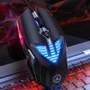 YINDIAO G4 3200DPI 4 modos Ajustable 7 teclas RGB Luz Programable Ratón para juegos con cable (Negro)