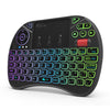 Rii X8 RT716 2.4GHz Mini teclado QWERTY inalámbrico de 71 teclas, Combo de panel táctil de 2,5 pulgadas con luz de fondo (negro)