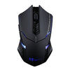 Et x-08 7-keys 2400dpi 2.4g Ratón de juego de silencio inalámbrico con receptor USB y luz de fondo colorida (Negro)