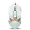 iMICE V5 USB 7 botones 4000 DPI con cable óptico colorido retroiluminación ratón para juegos para computadora PC portátil (blanco)