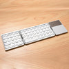 GK408 Teclado de Bluetooth inalámbrico recargable de tres veces con touchpad, soporte Android / iOS / Windows (Plata)