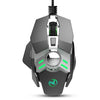HXSJ J200 Ratón mecánico de deportes electrónicos con cable programable de 7 teclas con luz (gris plateado)