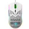 HXSJ J900 Ratón con cable para juegos programable con iluminación RGB de 6 teclas (blanco)