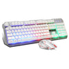 SHIPADOO GT500 1000 DPI 104 teclas RGB con cable, color para juegos, retroiluminación, sensación de metal, suspensión, teclado, mouse, kit para computadora portátil, PC (blanco)