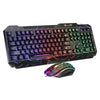 SHIPADOO D620 104 teclas con cable RGB Color agrietado retroiluminación teclado para juegos Kit de mouse para computadora portátil, PC