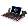 F18 Teclado inalámbrico ultradelgado, recargable, plegable, de 58 teclas, Bluetooth, con soporte (oro rosa)