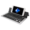 F18 Teclado inalámbrico ultradelgado, recargable, plegable, de 58 teclas, Bluetooth, con soporte (plateado)