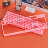 YINDIAO K300 USB Panel desmontable iluminación mecánica de eje azul juego teclado con cable (rosa)