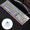 Yindiao electrochaplating punk ligero mezclado USB Gaming mecánico con cableado teclado, eje azul (blanco)