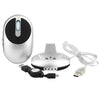 Ratón óptico recargable inalámbrico MZ-012 2.4G 1200 DPI con 3 puertos USB HUB / base de carga (plateado)