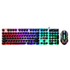 TX300 Mechanical Feel Backlight Punk Teclado con cable y mouse Set (Negro)