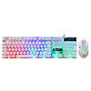 TX300 Mechanical Feel Backlight Punk Teclado con cable y mouse Set (Blanco)