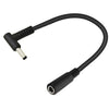 Adaptador de codo macho a hembra de 4,5 x 3,0 mm, cable de extensión de alimentación de CC de 15 cm para HP (negro)