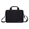 DJ08 Bolsa de tela Oxford impermeable resistente al desgaste para portátiles de 15,6 pulgadas, con asa oculta, barra de sujeción para equipaje y correa de hombro ajustable (negro)