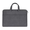 ST06 Bolso de mano de un solo hombro con correa portátil oculta de cuero PU impermeable con cremallera para computadoras portátiles de 14.1 pulgadas, con cinturón de maleta (gris oscuro)