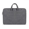 ST06S Bolso de mano de un solo hombro con cremallera de cuero PU impermeable y correa portátil oculta para computadoras portátiles de 13.3 pulgadas, con Magic Stick y cinturón para maleta (gris oscuro)