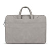 ST06S Bolso de un hombro con correa portátil oculta de cuero PU impermeable con cremallera para computadoras portátiles de 15.6 pulgadas, con Magic Stick y cinturón para maleta (gris claro)