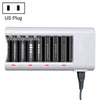 Cargador de batería de 100-240 V con 8 ranuras para batería AA y AAA, enchufe de EE. UU.