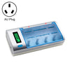 Cargador de batería de 4 ranuras de 100-240 V CA para baterías de tamaño AA, AAA y C / D, con pantalla LCD, enchufe AU