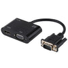 Convertidor adaptador 2 en 1 VGA a HDMI + VGA de 15 pines HDTV con audio