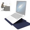 4 en 1 bolsa universal impermeable de cuero PU para computadora portátil con asa, soporte y soporte para bolígrafo + 2 bobinadoras + bolsa para mouse + juego de bolsa de carga para computadoras portátiles de 15 pulgadas (azul oscuro)