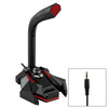 Micrófono de condensador de doble micrófono de escritorio GK de 3.5 mm de 3.5 mm, compatible con PC / Mac para transmisión en vivo, show, KTV, etc. (rojo)