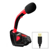 K1 Micrófono de condensador de micrófono omnidireccional con cable USB de escritorio con soporte para teléfono, Compatible con PC / Mac para transmisión en vivo, programa, KTV, etc. (negro + rojo)