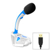 K1 Micrófono de condensador de micrófono omnidireccional con cable USB de escritorio con soporte para teléfono, Compatible con PC / Mac para transmisión en vivo, programa, KTV, etc. (blanco + azul)
