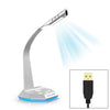 Micrófono de condensador de micrófono dual con cable USB omnidireccional de escritorio K3 con luz nocturna LED, Compatible con PC / Mac para transmisión en vivo, programa, KTV, etc. (plata)