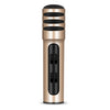 BGN-C7 Micrófono de condensador Doble teléfono móvil Karaoke Micrófono para cantar en vivo Tarjeta de sonido incorporada (Dorado)