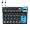 Mezclador de reverberación F7 Inicio de 7 canales USB Bluetooth, Enchufe de los EEUU (Negro)