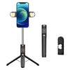 Bluetooth Control Remoto Doble Luz de Relleno Trípode Selfie Stick (Negro)