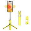 Control remoto Bluetooth Luz de relleno dual Trípode Selfie Stick (Amarillo)