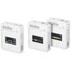 Godox MoveLink II M2 Sistema de micrófono Lavalier inalámbrico con 2 transmisores y 1 receptor para cámaras DSLR y videocámaras (Blanco)