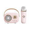 Altavoz Bluetooth multifuncional para karaoke C20 Plus con micrófono (rosa)