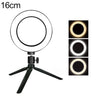 Autodisparador de transmisión en vivo Anillo de atenuación Luz LED para selfies de belleza con trípode de mesa pequeña, Diámetro de la luz para selfies: 16 cm