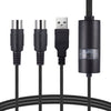 WERSI UM-18 Cable MIDI USB MidiPort Cable Midi Piano eléctrico Batería electrónica Línea de edición de música, Longitud: 2 m (Negro)