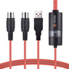 WERSI UM-18 Cable MIDI USB MidiPort Cable Midi Piano eléctrico Batería electrónica Línea de edición de música, Longitud: 2 m (Rojo)