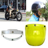 Soman - Visera de burbuja para motocicleta, visera de casco abierto, protector de parabrisas con marco transparente (amarillo)