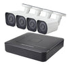 A4B6 4Ch Bullet IP Camera NVR Kit, compatible con visión nocturna/detección de movimiento, distancia IR: 15 m