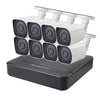 A8B6 8Ch Bullet IP Camera NVR Kit, compatible con visión nocturna/detección de movimiento, distancia IR: 15 m