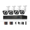 A4B3 / Kit 4CH 1080N Sistema de vigilancia DVR y 720P 1.0MP HD Cámara CCTV resistente a la intemperie, compatible con visión nocturna por infrarrojos y P2P y escaneo de código QR con acceso remoto (blanco)