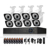 A8B3 / Kit 8CH 1080N Sistema DVR de vigilancia y cámara bala resistente a la intemperie 720P 1.0MP HD, compatible con visión nocturna por infrarrojos y P2P y monitor remoto del teléfono (blanco)