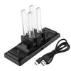 Base de carga USB 6 en 1 / Cargador de soporte para controlador con indicación LED para Nintend Switch & Joy-Con & Pro Controller (Negro)