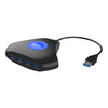 KJH P5-015 Convertidor de concentrador 4 en 1 USB 3.0 Adaptador de expansión de luz azul Divisor Cargador Conector Divisor para PS5 / Xbox Series X