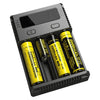 Nitecore NUEVO i4 Cargador inteligente Digi inteligente con indicador LED para batería 14500, 16340 (RCR123), 18650, 22650, 26650, Ni-MH y Ni-Cd (AA, AAA)