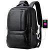 Bopai 851-023911 Mochila de hombre antirrobo transpirable de negocios de cuero de grano superior, tamaño: 28x18x42cm (negro)